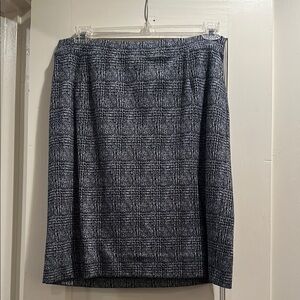 Classic Blue and Gray Plaid Skirt